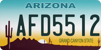 AZ license plate AFD5512