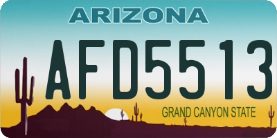 AZ license plate AFD5513