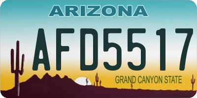 AZ license plate AFD5517
