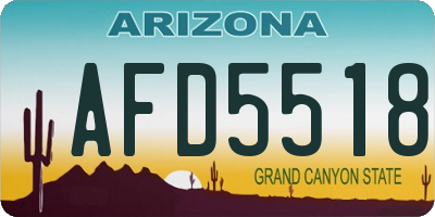 AZ license plate AFD5518