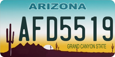 AZ license plate AFD5519