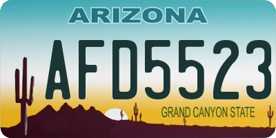AZ license plate AFD5523