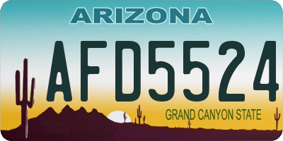 AZ license plate AFD5524
