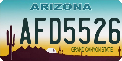 AZ license plate AFD5526
