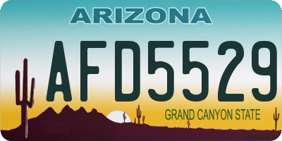 AZ license plate AFD5529