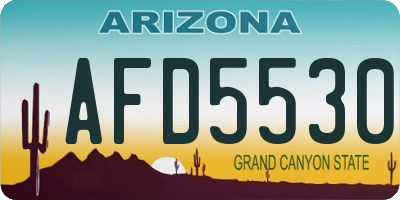 AZ license plate AFD5530