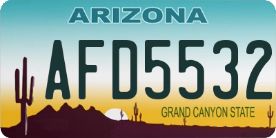 AZ license plate AFD5532