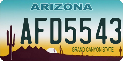 AZ license plate AFD5543