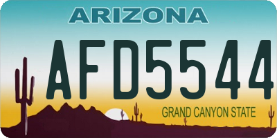 AZ license plate AFD5544