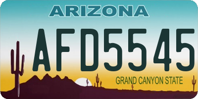 AZ license plate AFD5545
