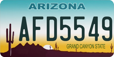 AZ license plate AFD5549