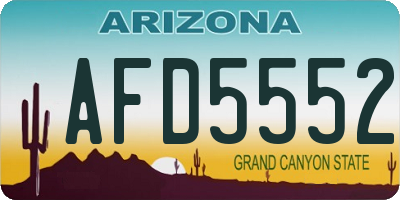 AZ license plate AFD5552