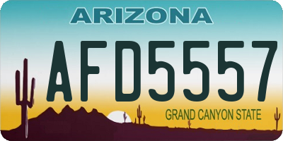 AZ license plate AFD5557