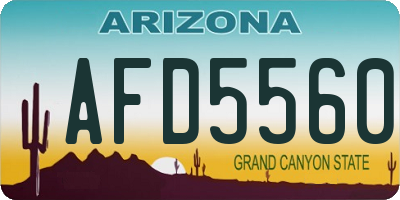 AZ license plate AFD5560