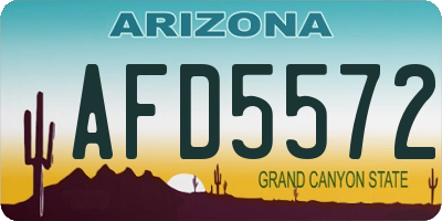 AZ license plate AFD5572