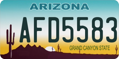 AZ license plate AFD5583