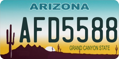 AZ license plate AFD5588