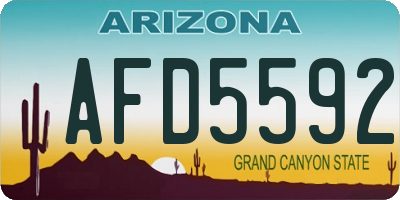 AZ license plate AFD5592