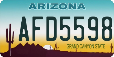 AZ license plate AFD5598