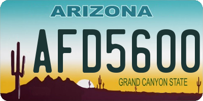 AZ license plate AFD5600