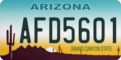 AZ license plate AFD5601