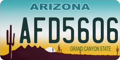 AZ license plate AFD5606