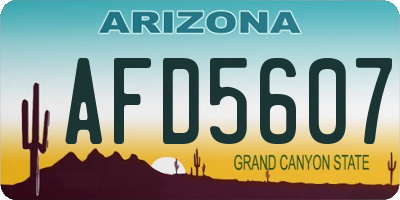 AZ license plate AFD5607