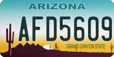 AZ license plate AFD5609