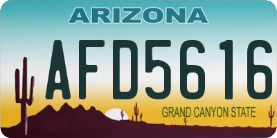 AZ license plate AFD5616