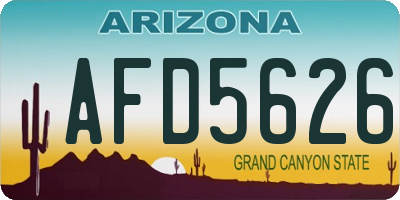 AZ license plate AFD5626