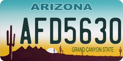 AZ license plate AFD5630