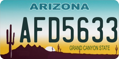 AZ license plate AFD5633