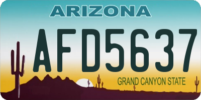 AZ license plate AFD5637
