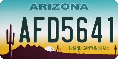 AZ license plate AFD5641