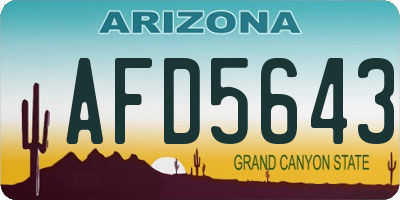 AZ license plate AFD5643