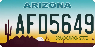 AZ license plate AFD5649