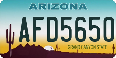 AZ license plate AFD5650