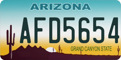 AZ license plate AFD5654