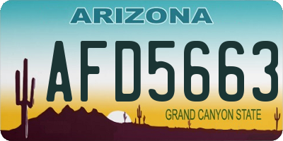 AZ license plate AFD5663