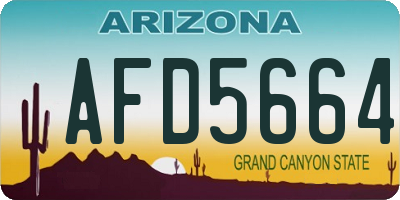 AZ license plate AFD5664