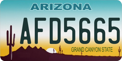 AZ license plate AFD5665