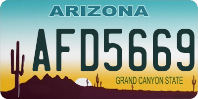 AZ license plate AFD5669