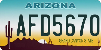 AZ license plate AFD5670