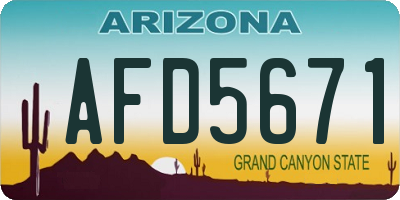 AZ license plate AFD5671