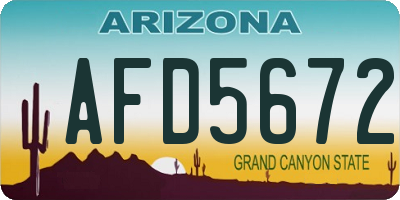 AZ license plate AFD5672