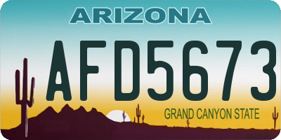 AZ license plate AFD5673
