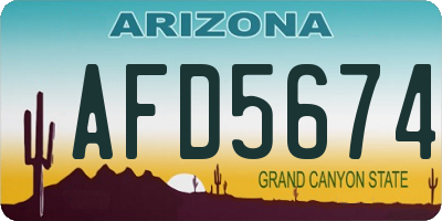 AZ license plate AFD5674