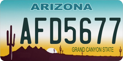 AZ license plate AFD5677