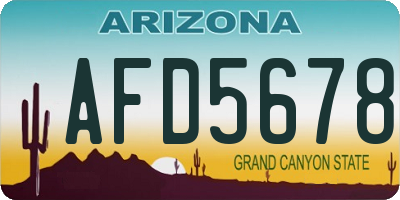 AZ license plate AFD5678