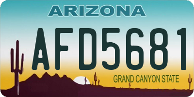 AZ license plate AFD5681